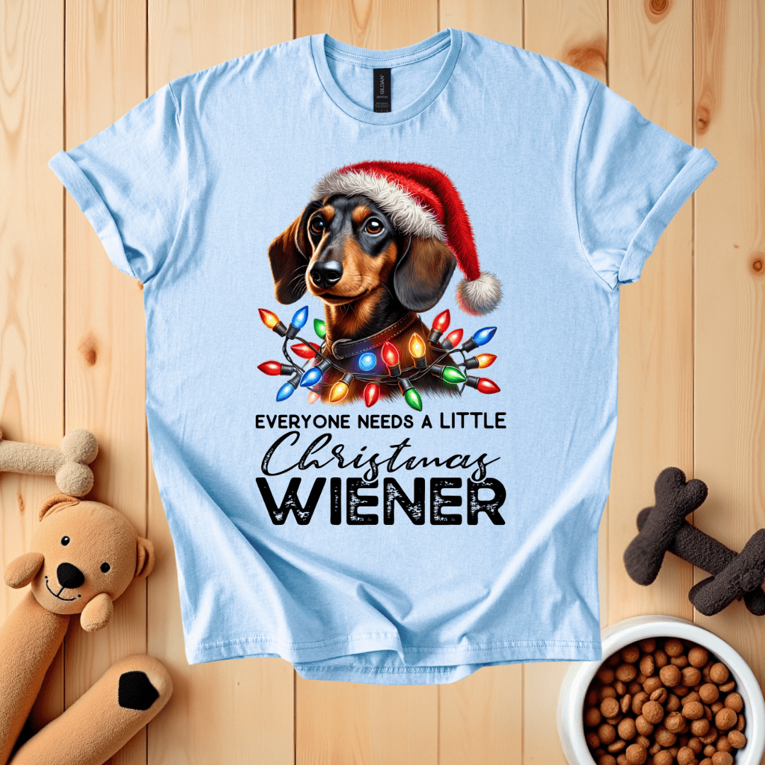 Light Blue / S Everyone Needs A Little Christmas Wiener T-Shirt