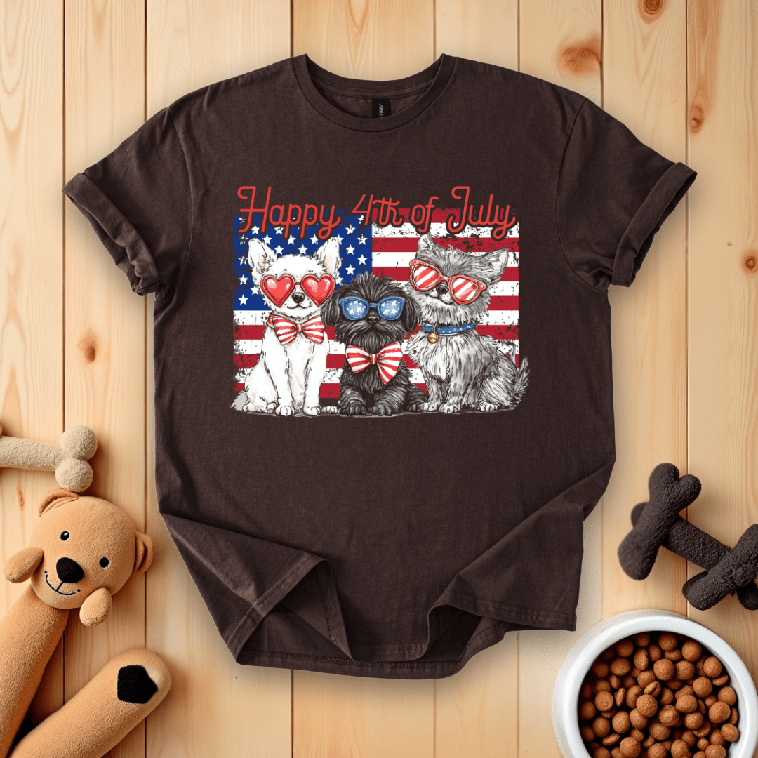 Dark Chocolate / S Happy 4Th Of July T-Shirt