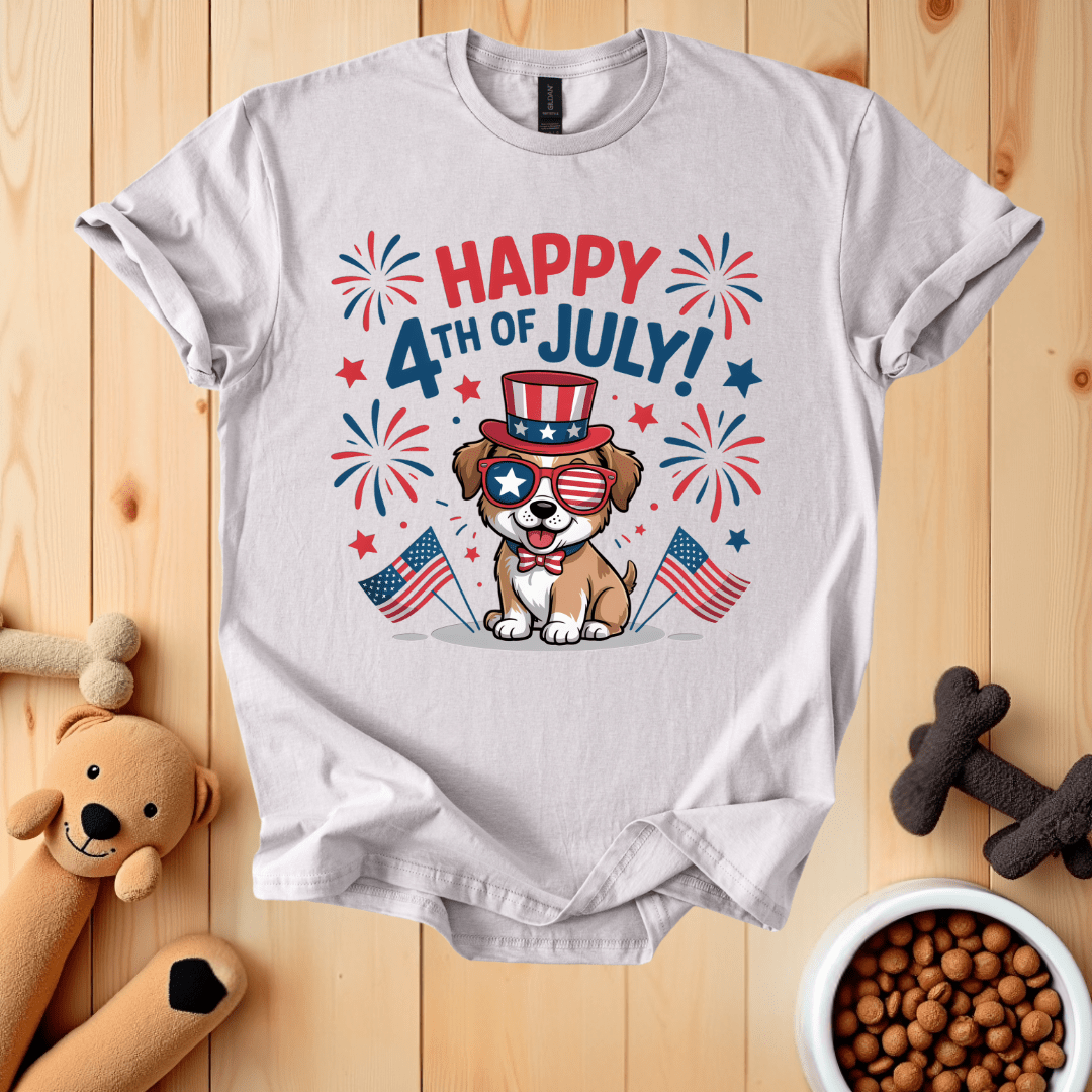 Ice Grey / S Happy 4Th Of July T-Shirt