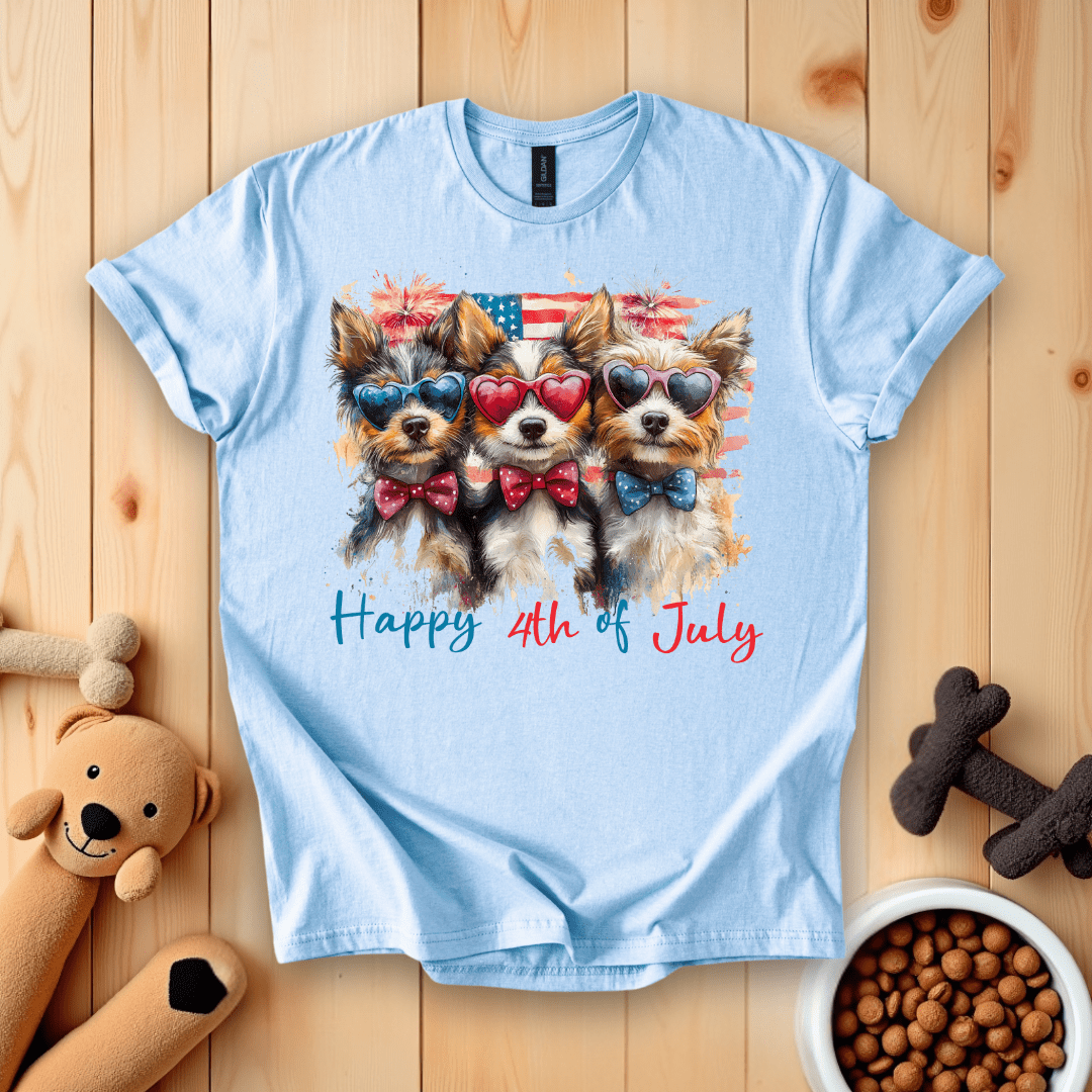 Light Blue / S Happy 4Th Of July T-Shirt