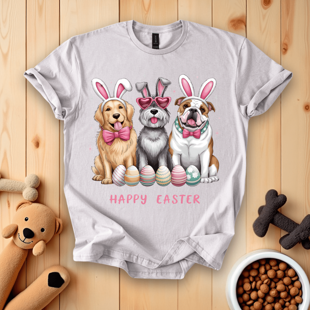 Ice Grey / S Happy Easter Dogs T-Shirt