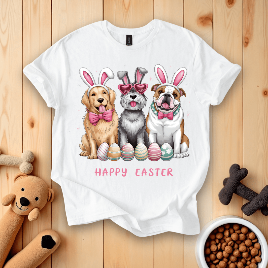 White / S Happy Easter Dogs T-Shirt