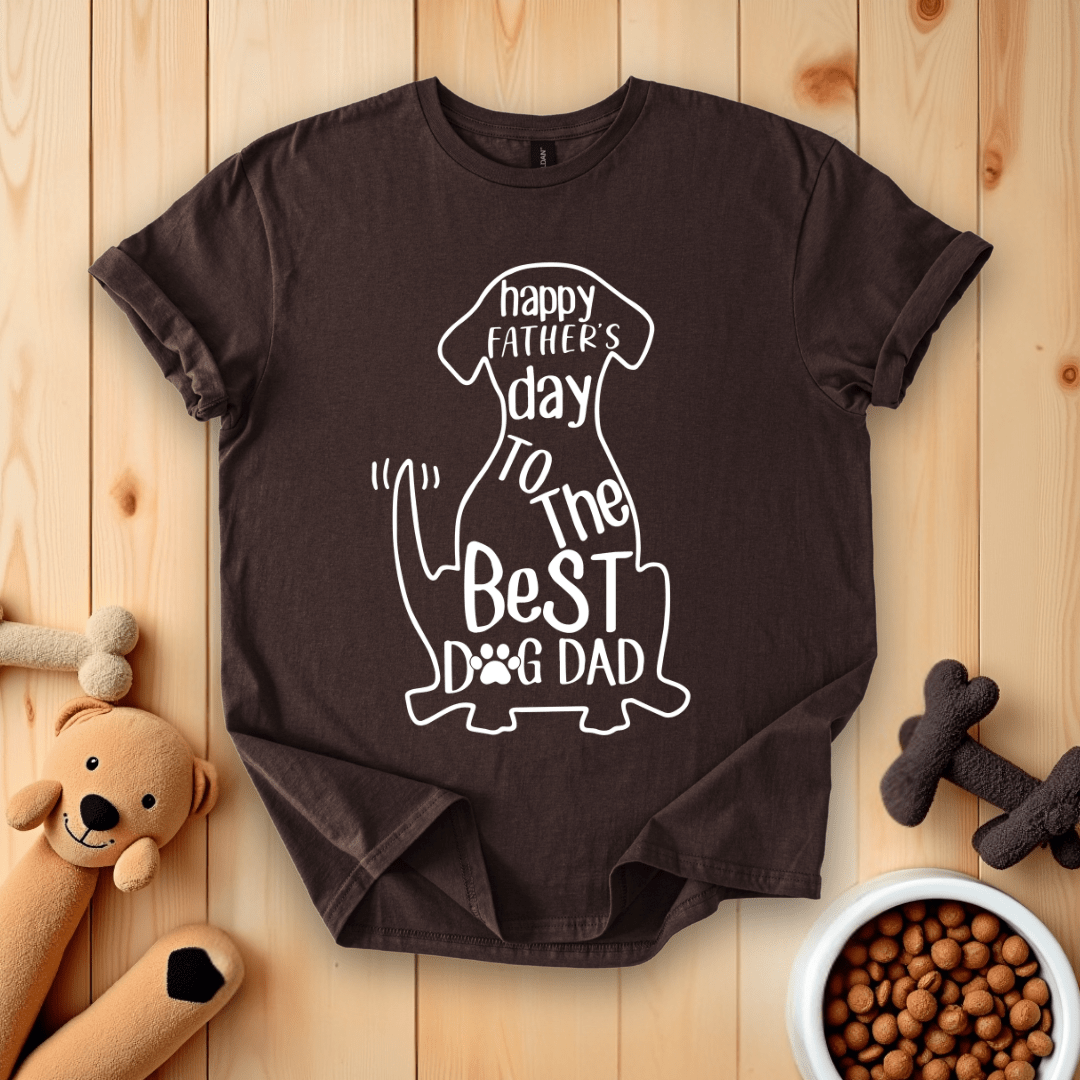 Dark Chocolate / S Happy Father's Day To The Best Dog Dad T-Shirt