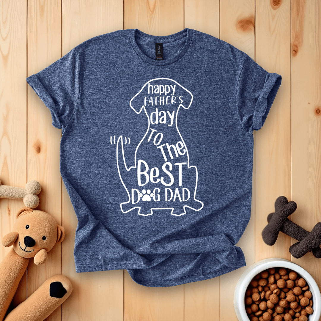 Heather Navy / S Happy Father's Day To The Best Dog Dad T-Shirt