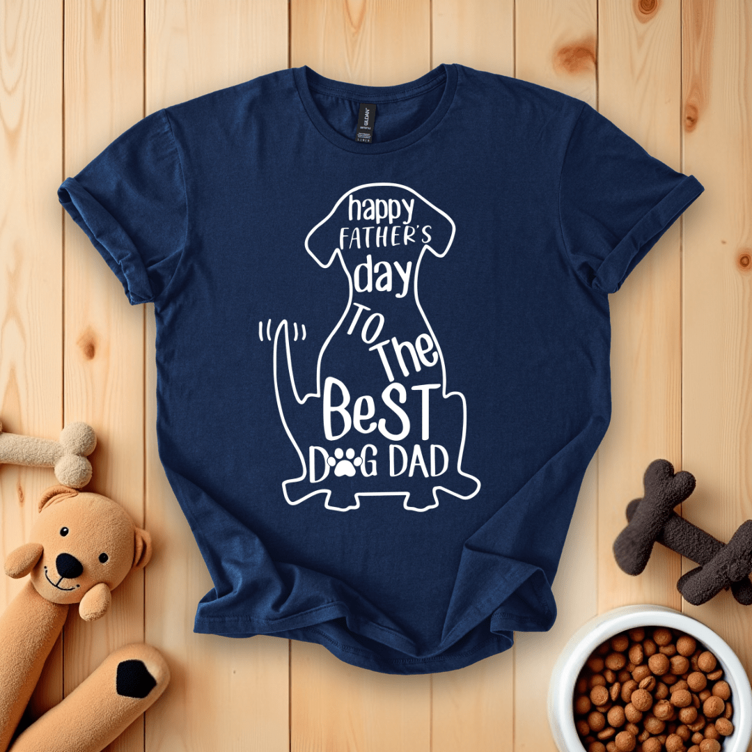 Navy / S Happy Father's Day To The Best Dog Dad T-Shirt