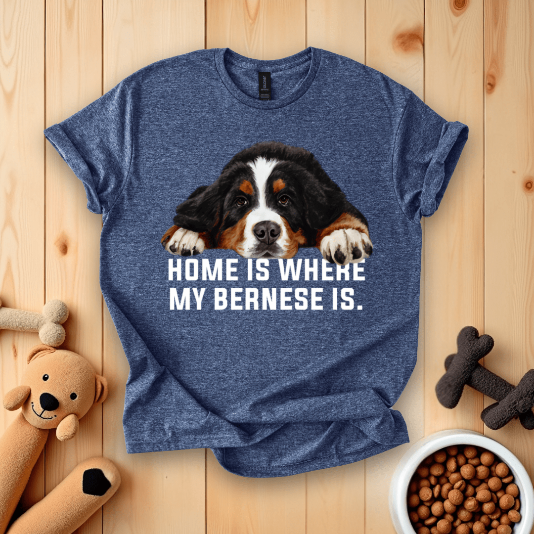 Heather Navy / S Home Is Where My Bernese Is T-Shirt