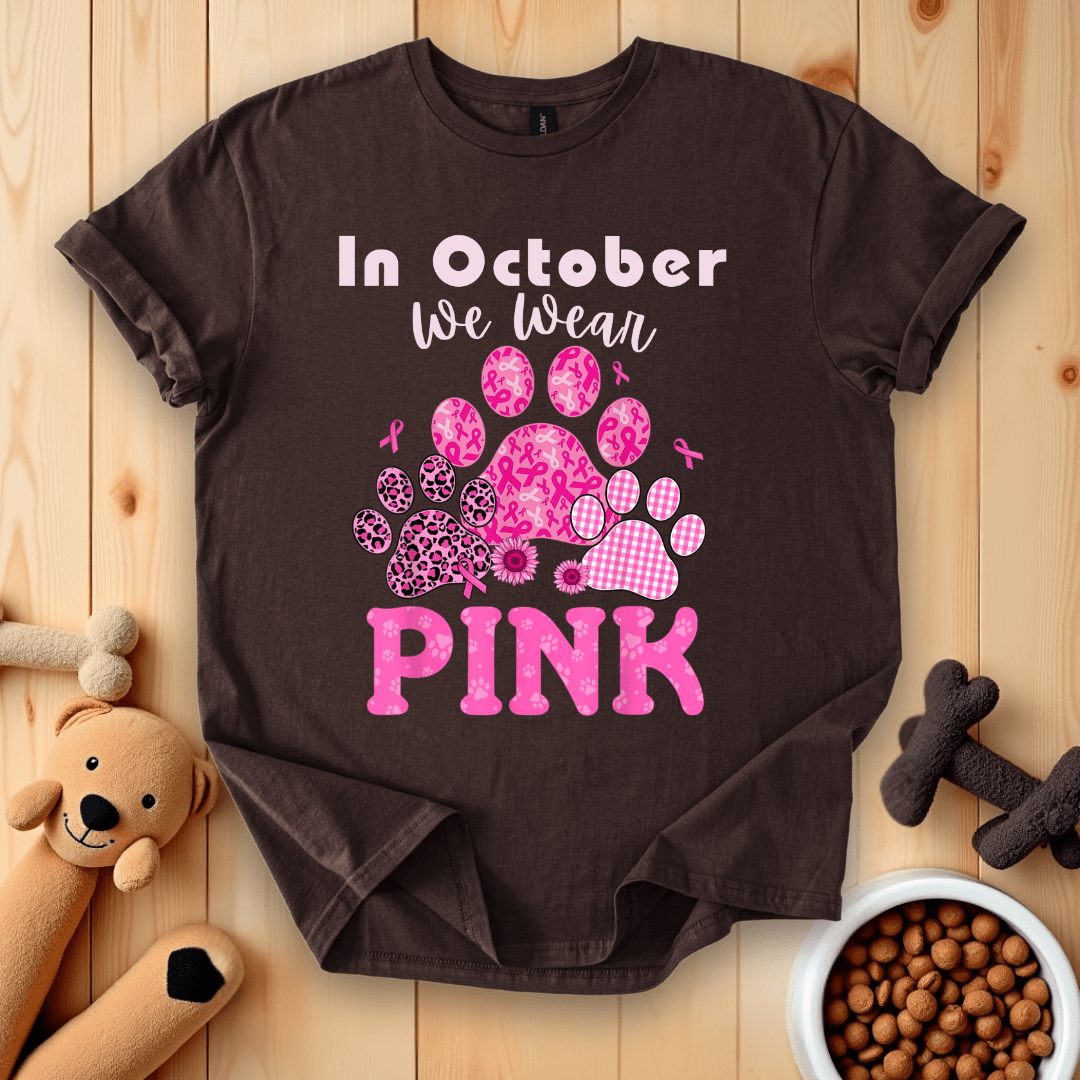 Dark Chocolate / S In October We Wear Pink T-Shirt