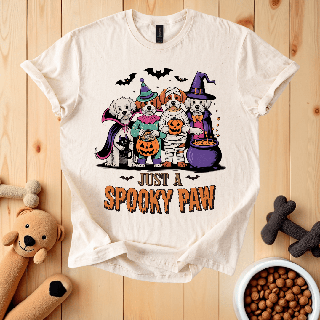 Natural / S Just A Spooky Paw T-Shirt