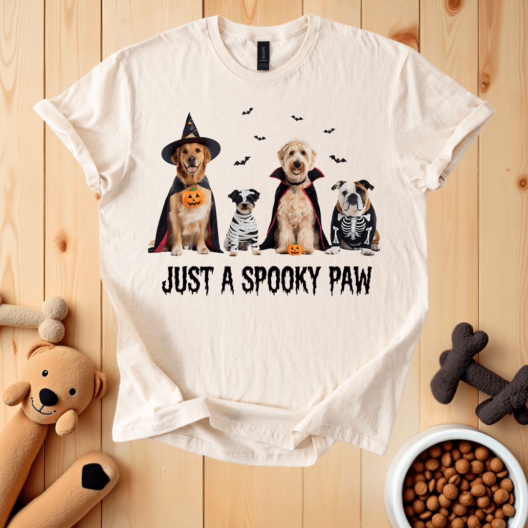 Natural / S Just A Spooky Paw T-Shirt