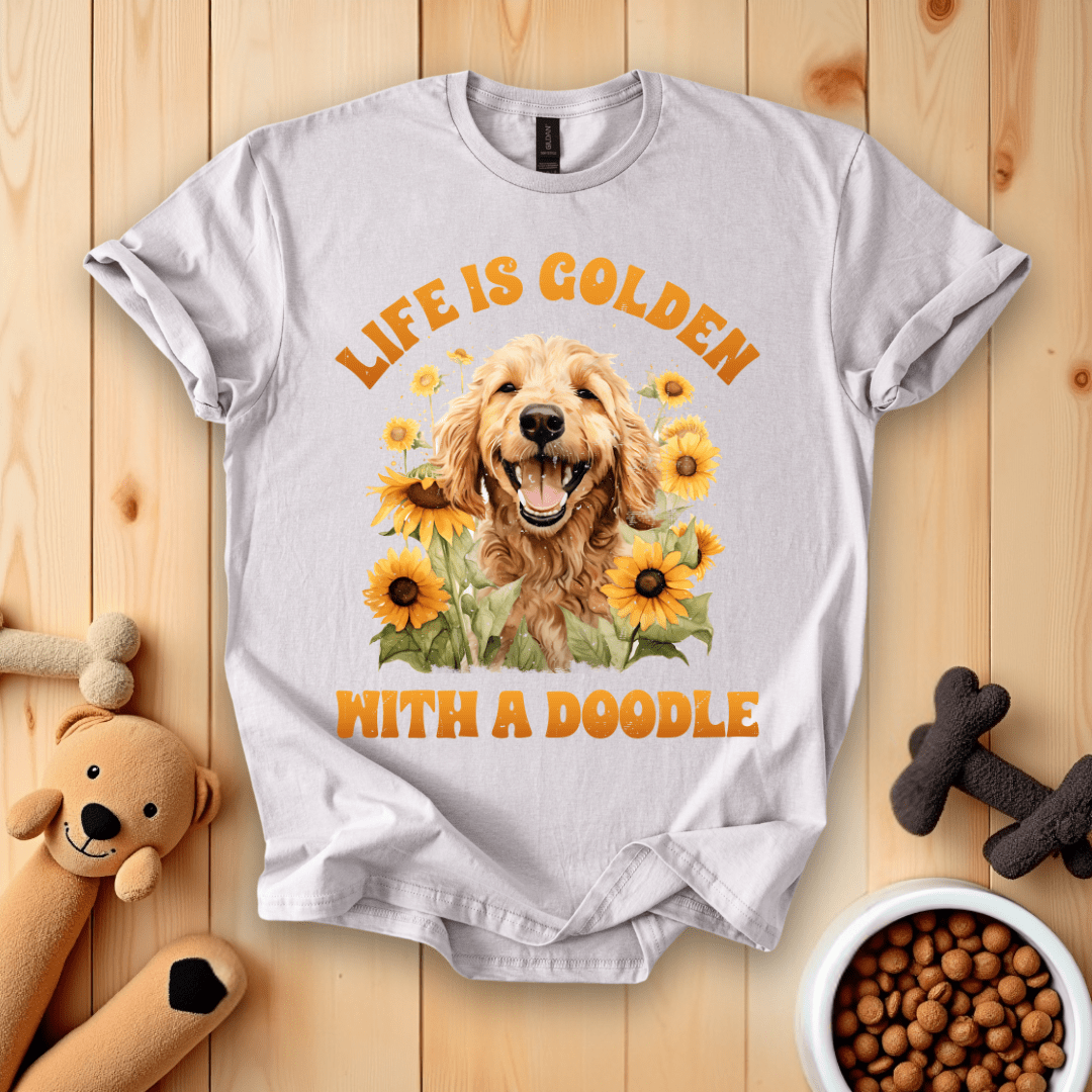 Ice Grey / S Life Is Golden With A Doodle T-Shirt