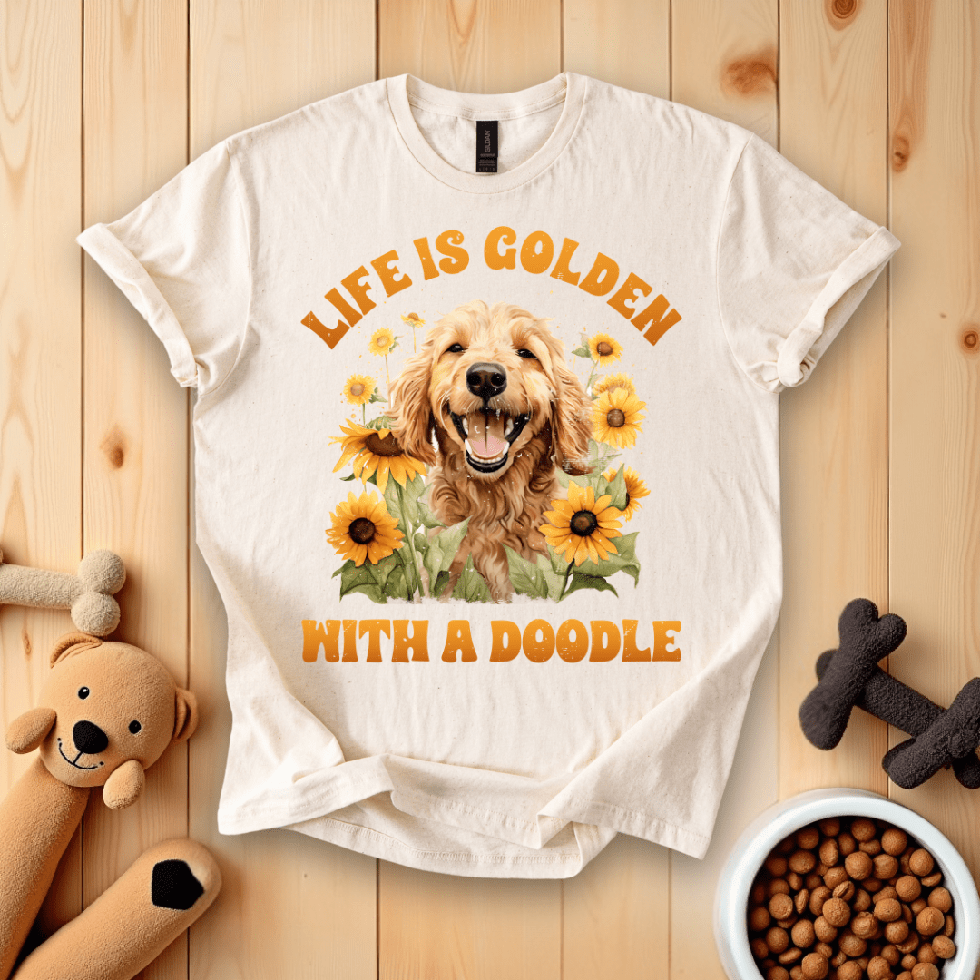 Sand / S Life Is Golden With A Doodle T-Shirt