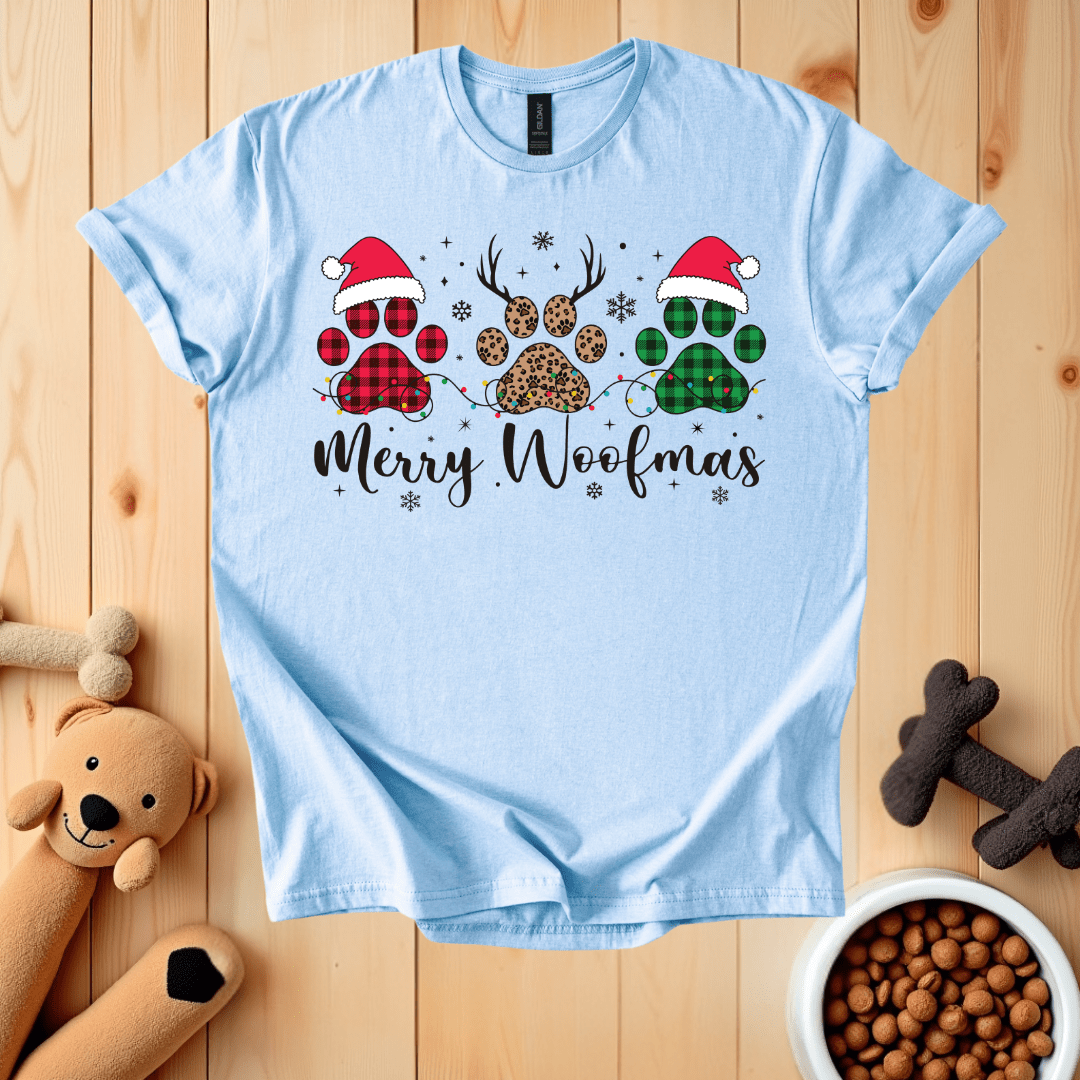 Light Blue / S Merry Woofmas T-Shirt