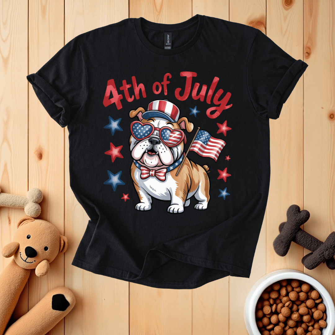 Black / S Patriotic Bulldog T-Shirt