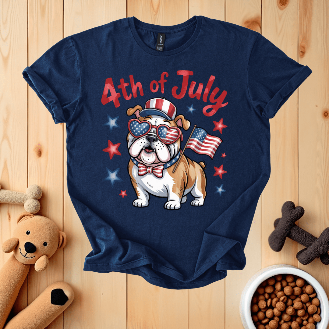 Navy / S Patriotic Bulldog T-Shirt