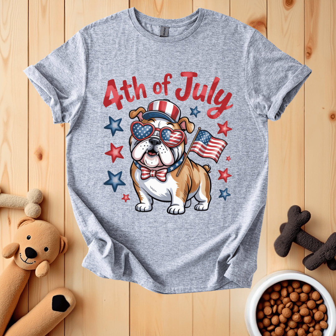 Sport Grey / S Patriotic Bulldog T-Shirt