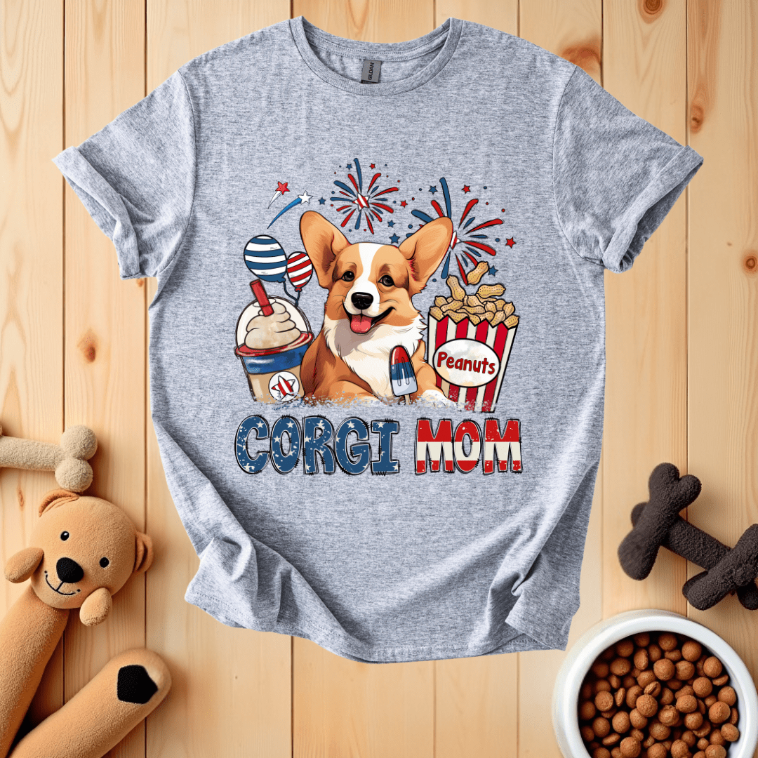 Sport Grey / S Patriotic Corgi Mom T-Shirt