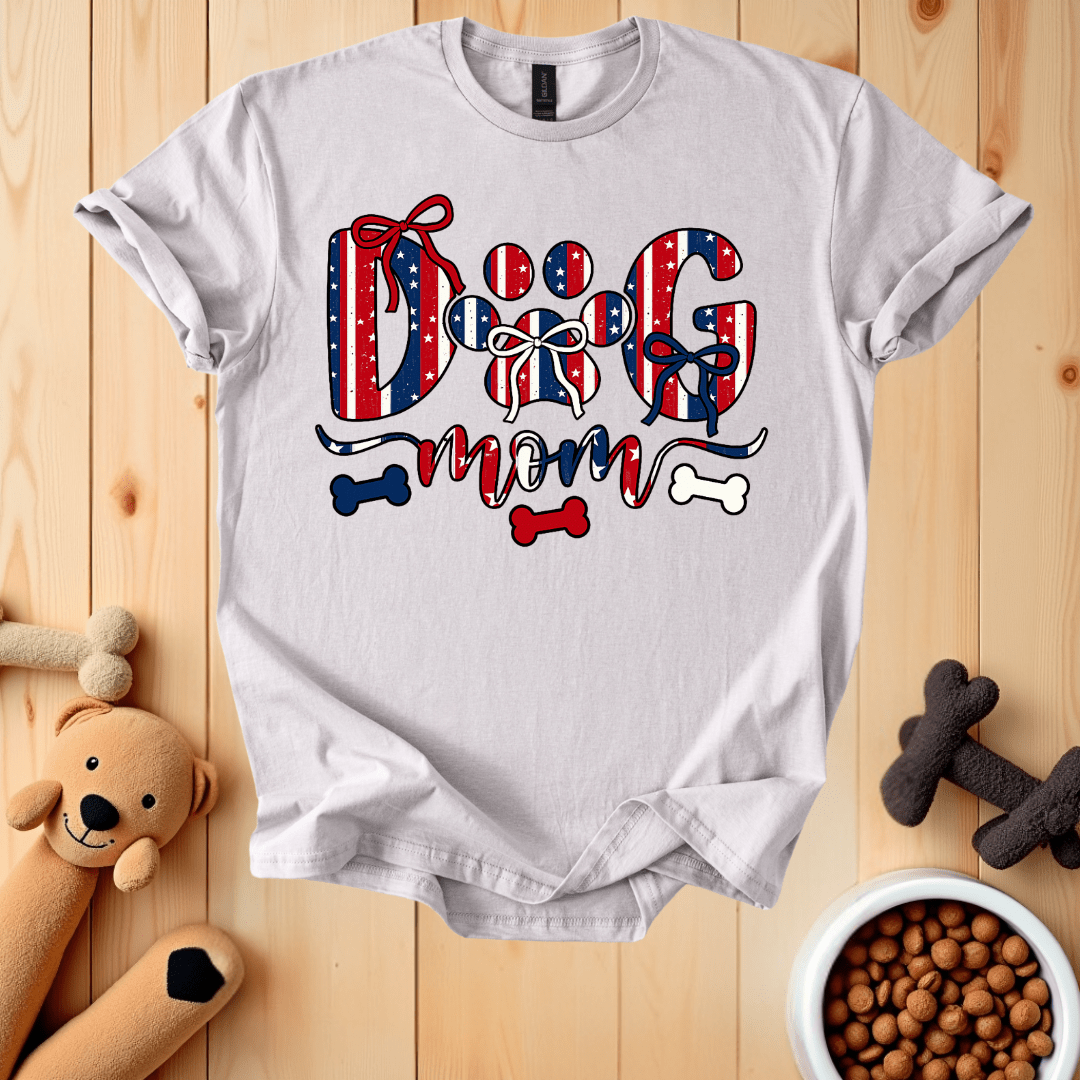 Ice Grey / S Patriotic Dog Mom T-Shirt