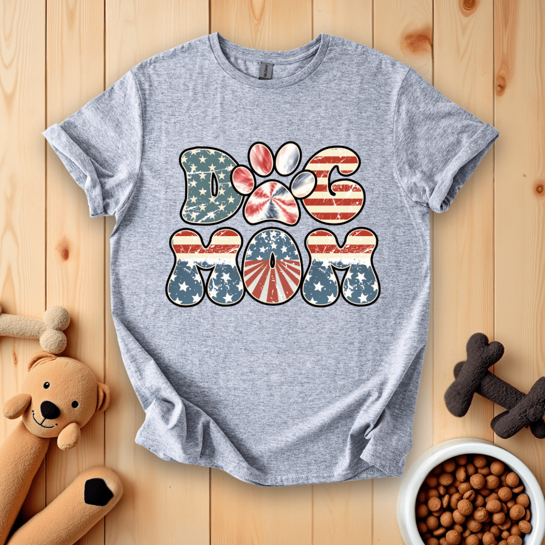 Sport Grey / S Patriotic Dog Mom T-Shirt