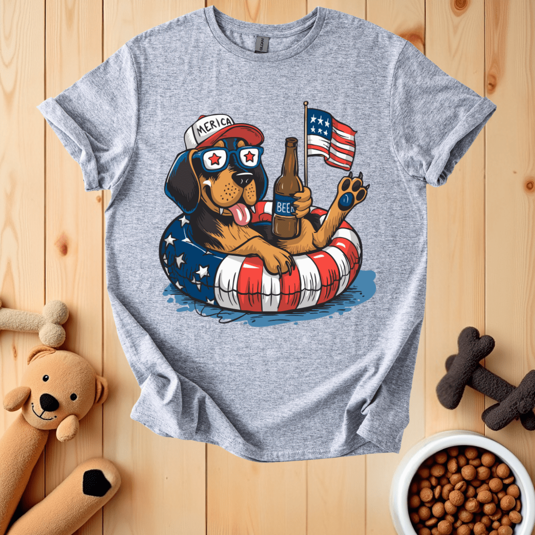 Sport Grey / S Patriotic Dog T-Shirt
