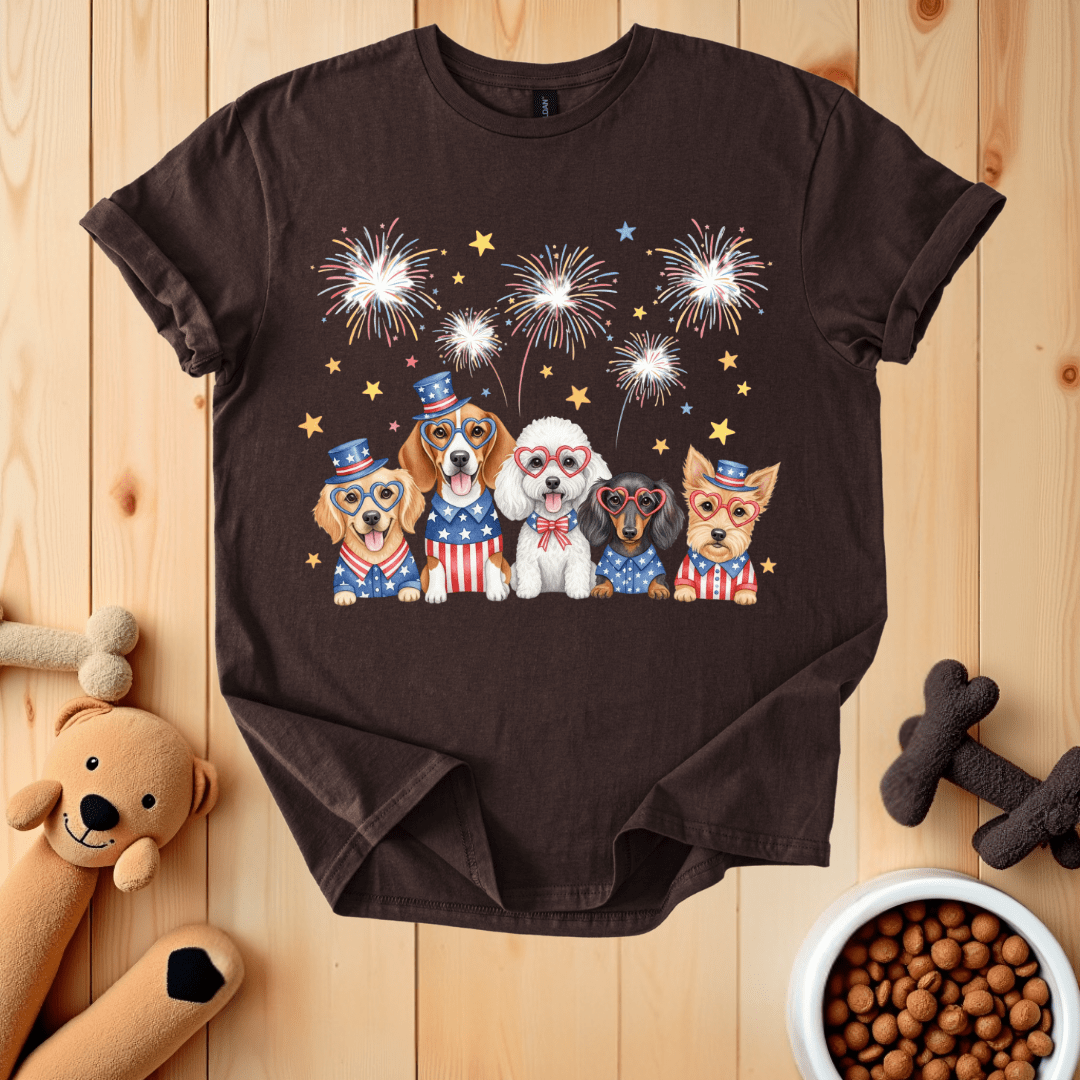 Dark Chocolate / S Patriotic Dogs T-Shirt