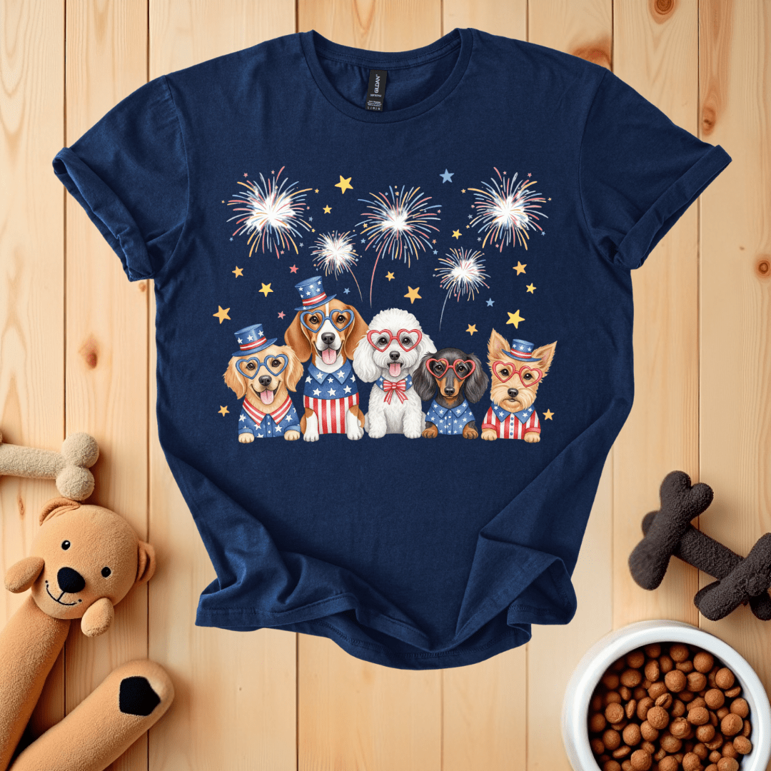 Navy / S Patriotic Dogs T-Shirt