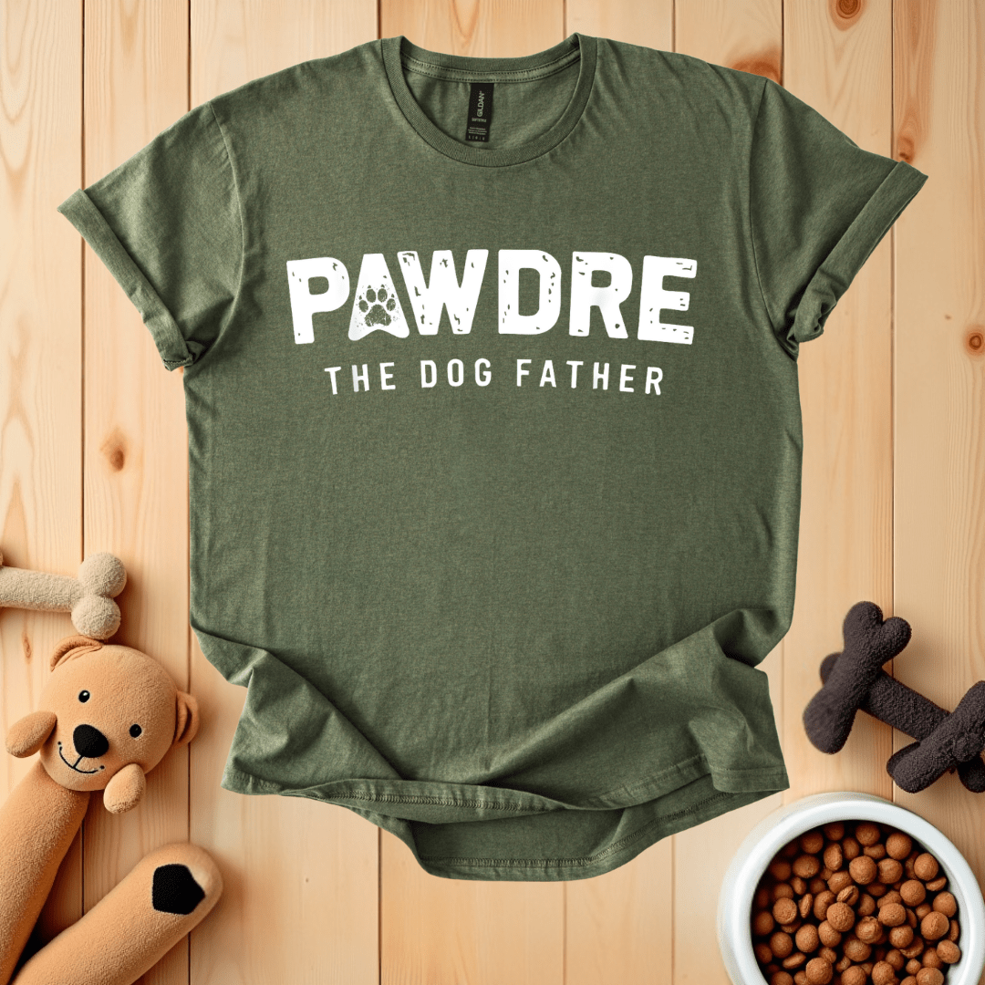 Military Green / S Pawdre The Dog Father T-Shirt