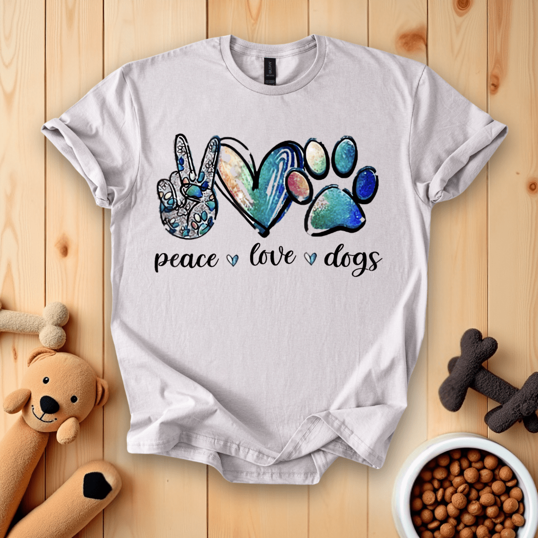 Ice Grey / S Peace Love Dogs T-Shirt