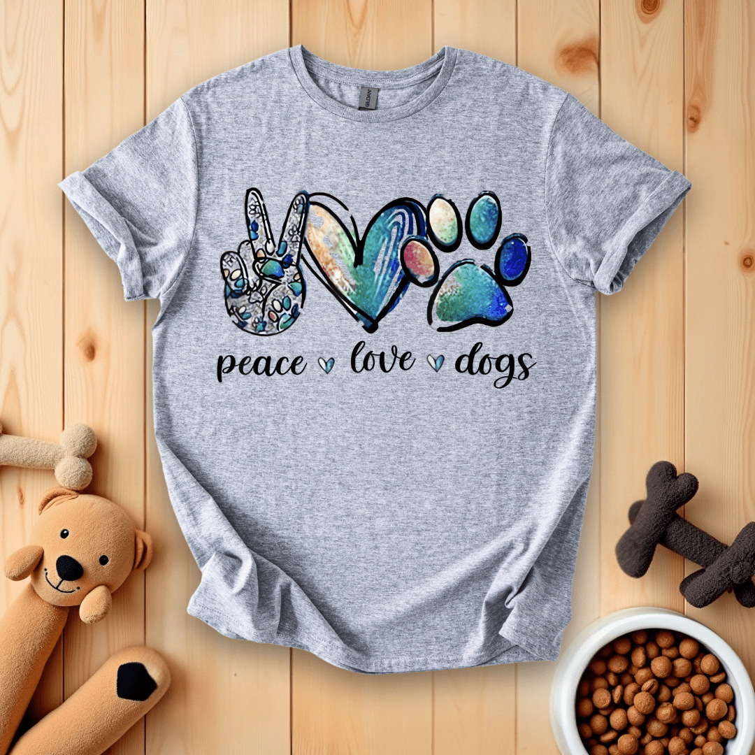 Sport Grey / S Peace Love Dogs T-Shirt