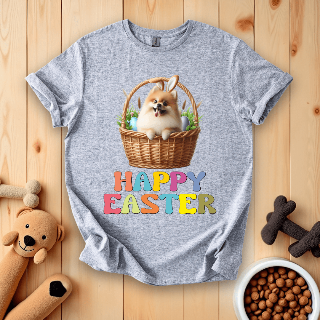 Sport Grey / S Pomeranian Dog - Happy Easter T-Shirt