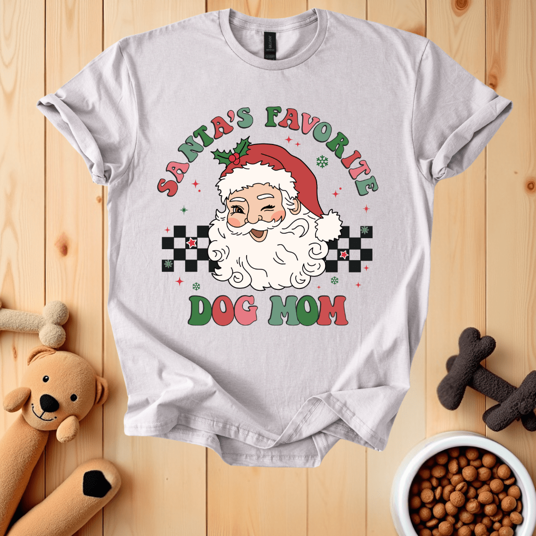 Ice Grey / S Santa's Favorite Dog Mom T-Shirt