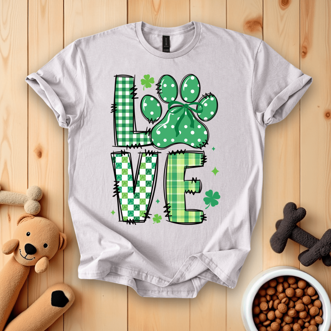 Ice Grey / S St. Patricks Day Dog Love T-Shirt