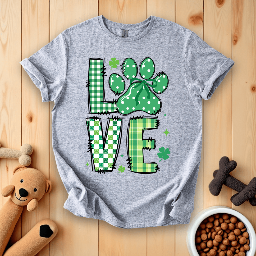 Sport Grey / S St. Patricks Day Dog Love T-Shirt