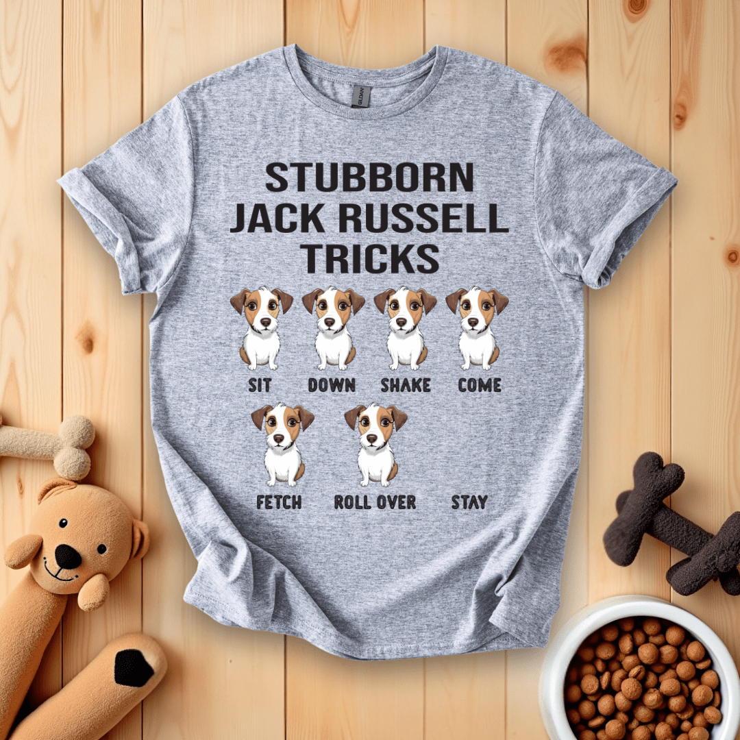 Sport Grey / S Stubborn Jack Russell Tricks T-Shirt
