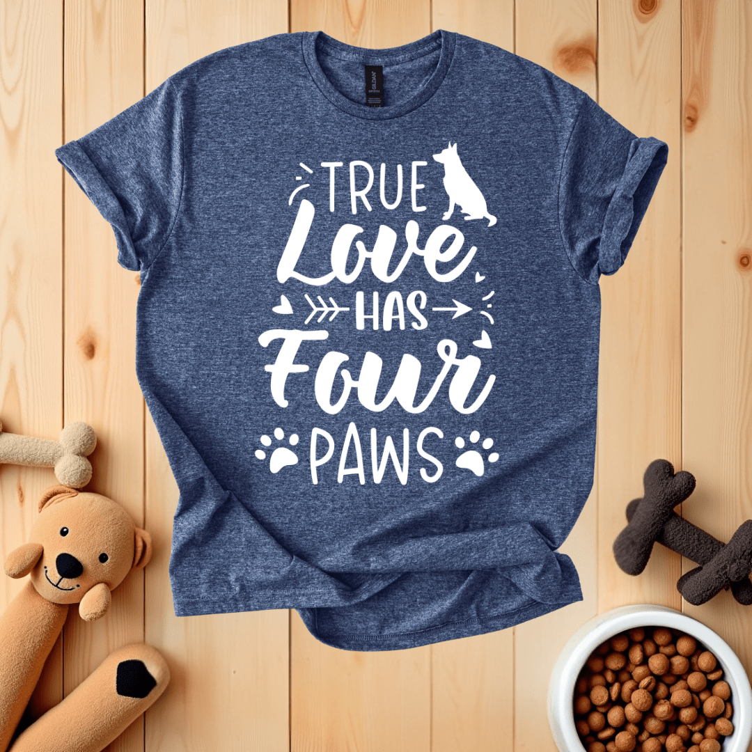 Heather Navy / S True Love Has Four Paws T-Shirt