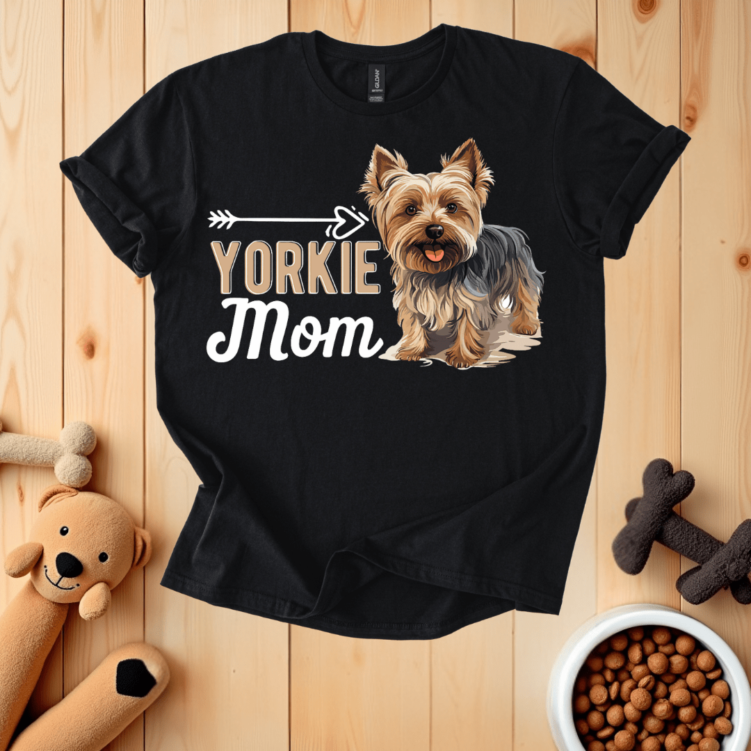 Black / S Yorkie Mom T-Shirt