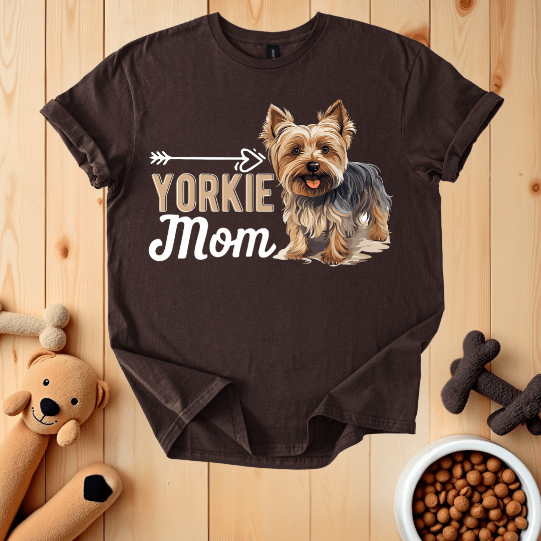 Dark Chocolate / S Yorkie Mom T-Shirt