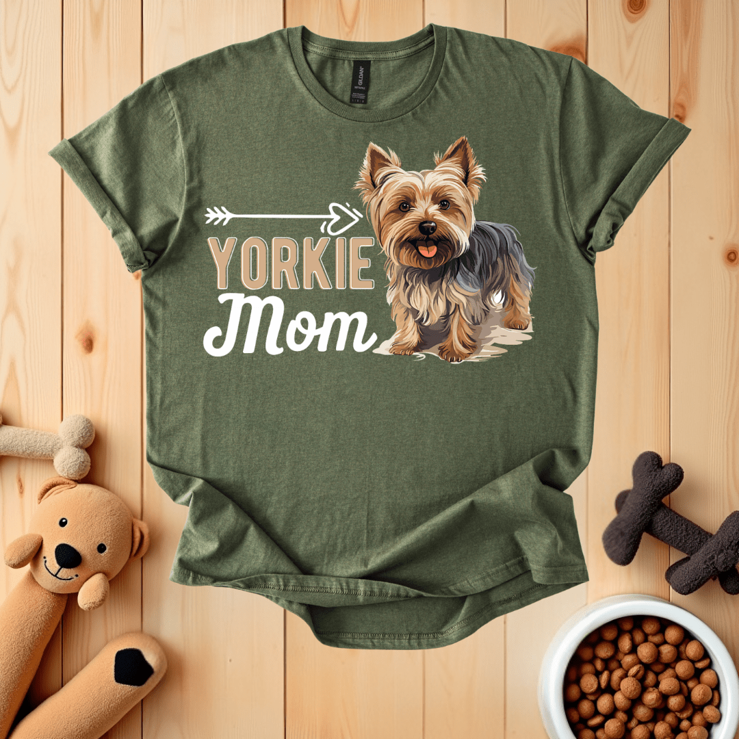 Military Green / S Yorkie Mom T-Shirt