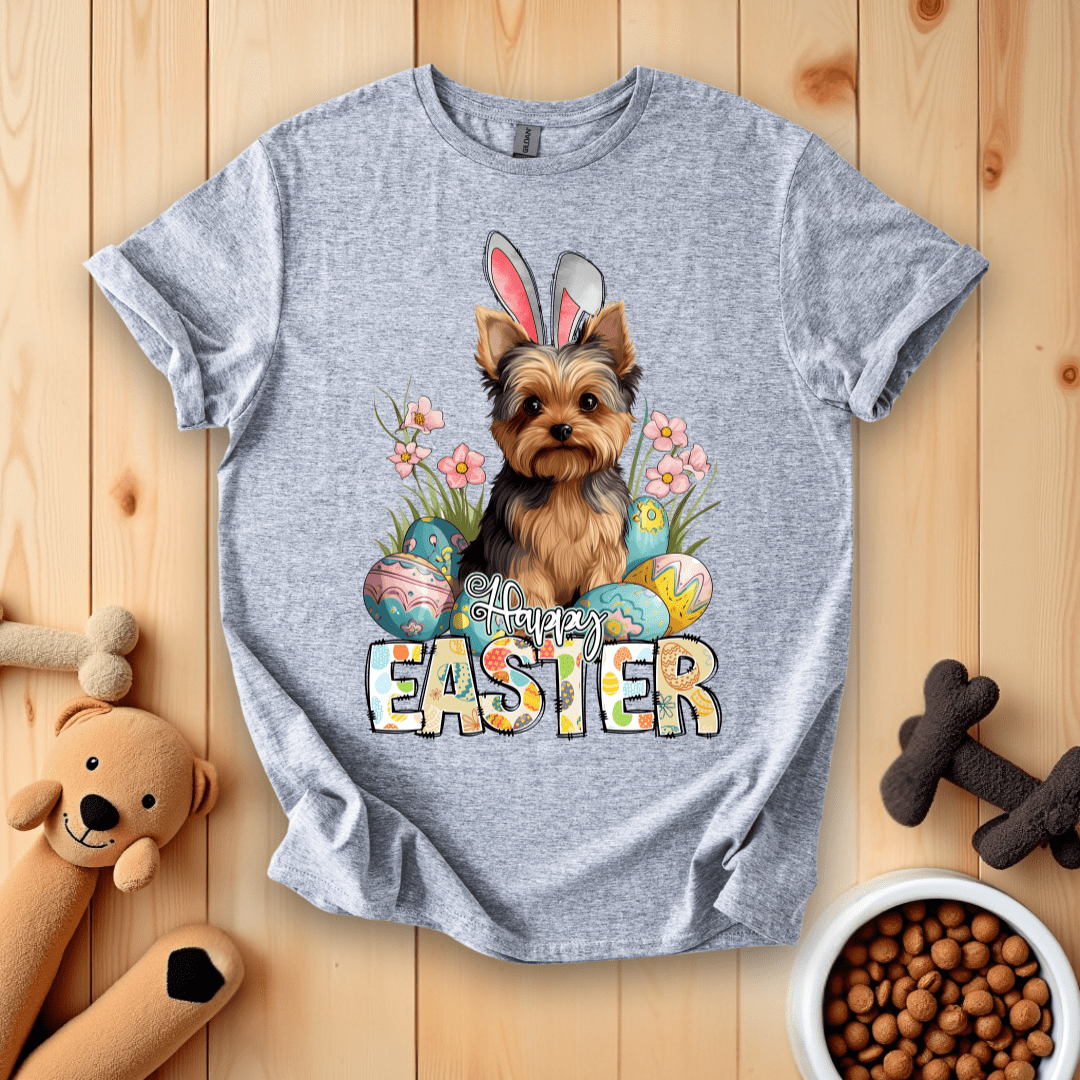 Sport Grey / S Yorkshire Terrier Happy Easter T-Shirt