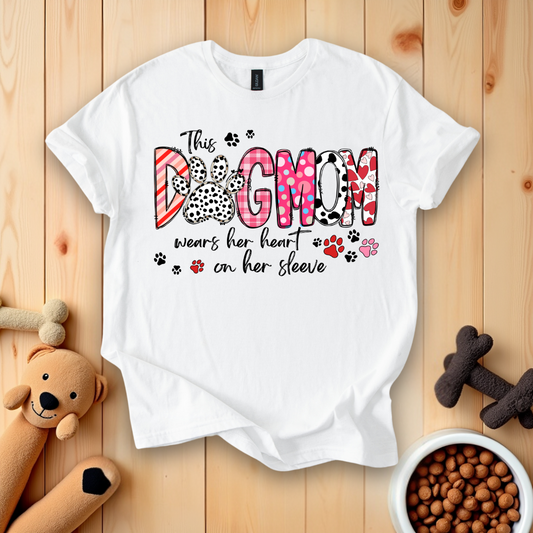 This Dog Mom Wears Her Heart On Her Sleeve T-Shirt