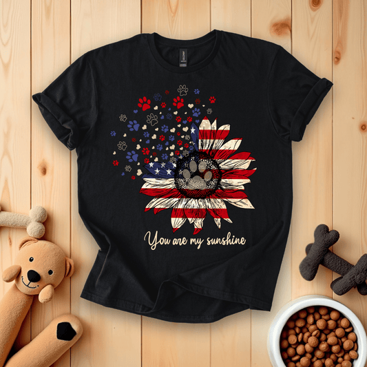 You Are My Sunshine Sunflower Dog Paw T-Shirt