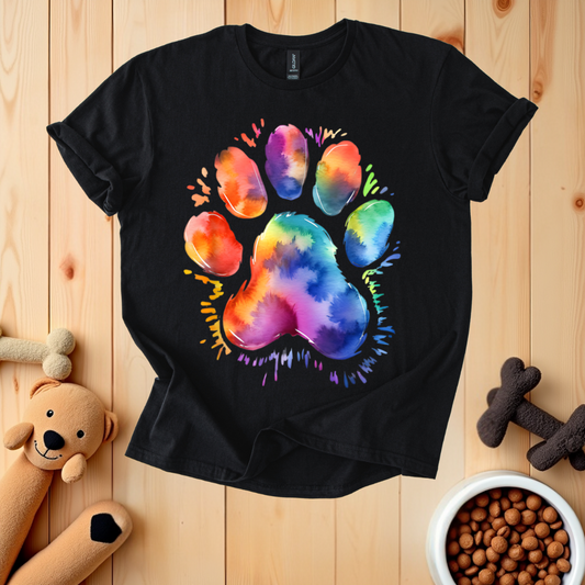 Colorful Dog Paw T-Shirt