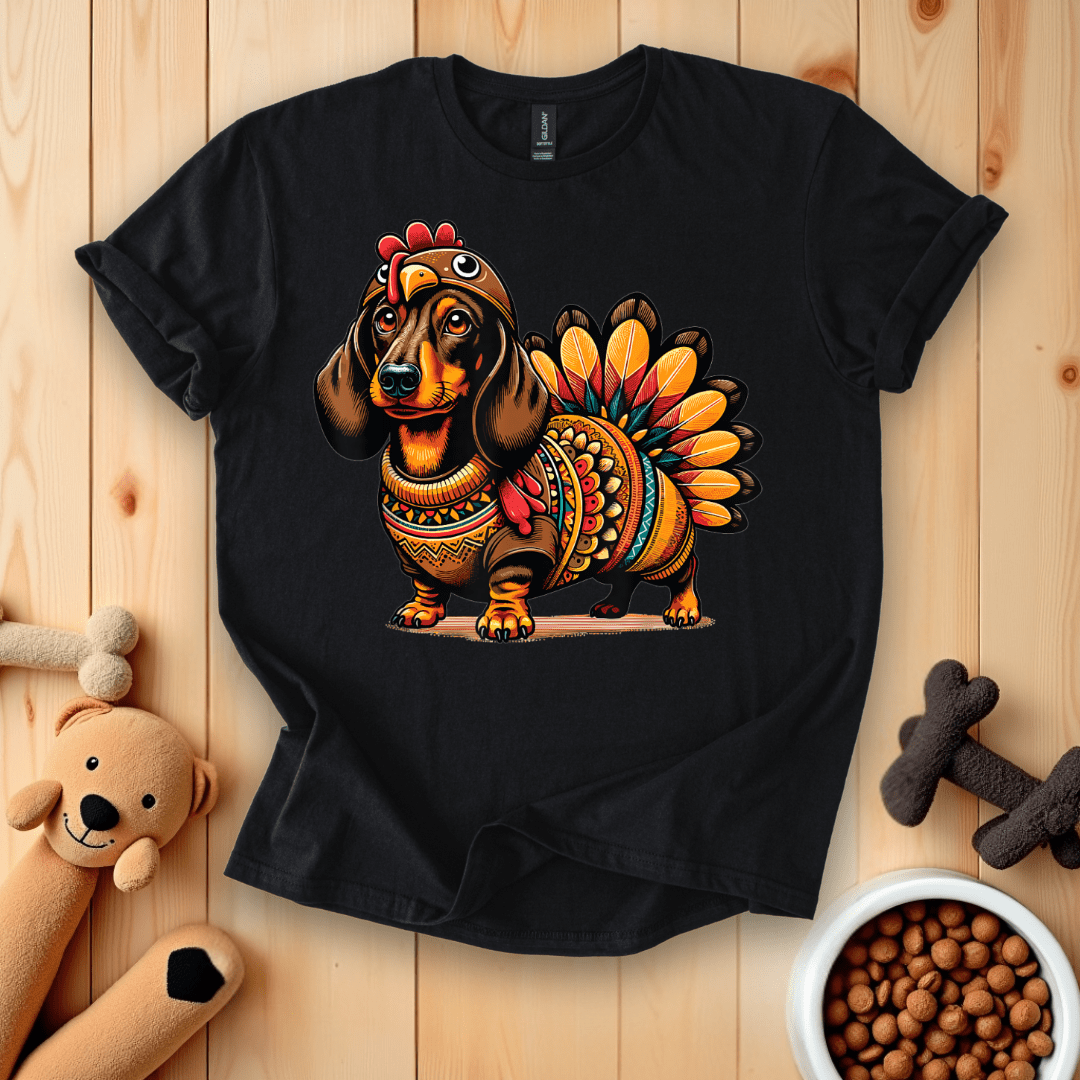 Dachshund Dog Weiner Turkey Thanksgiving T-Shirt