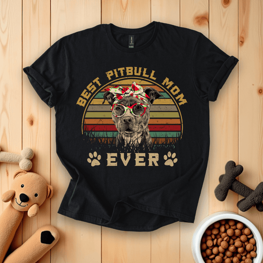 Best Pitbull Mom Ever Retro T-Shirt