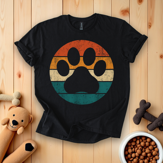 Retro Dog Paw T-Shirt