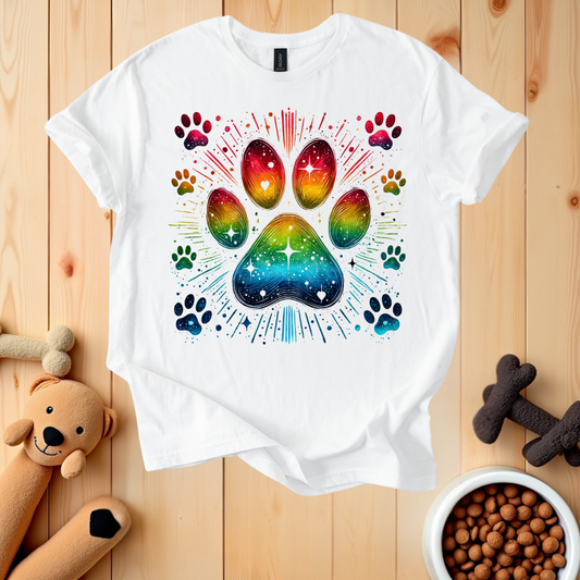 Colorful Dog Paw T-Shirt