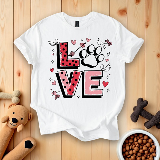 Dog Paw Valetines Day T-Shirt