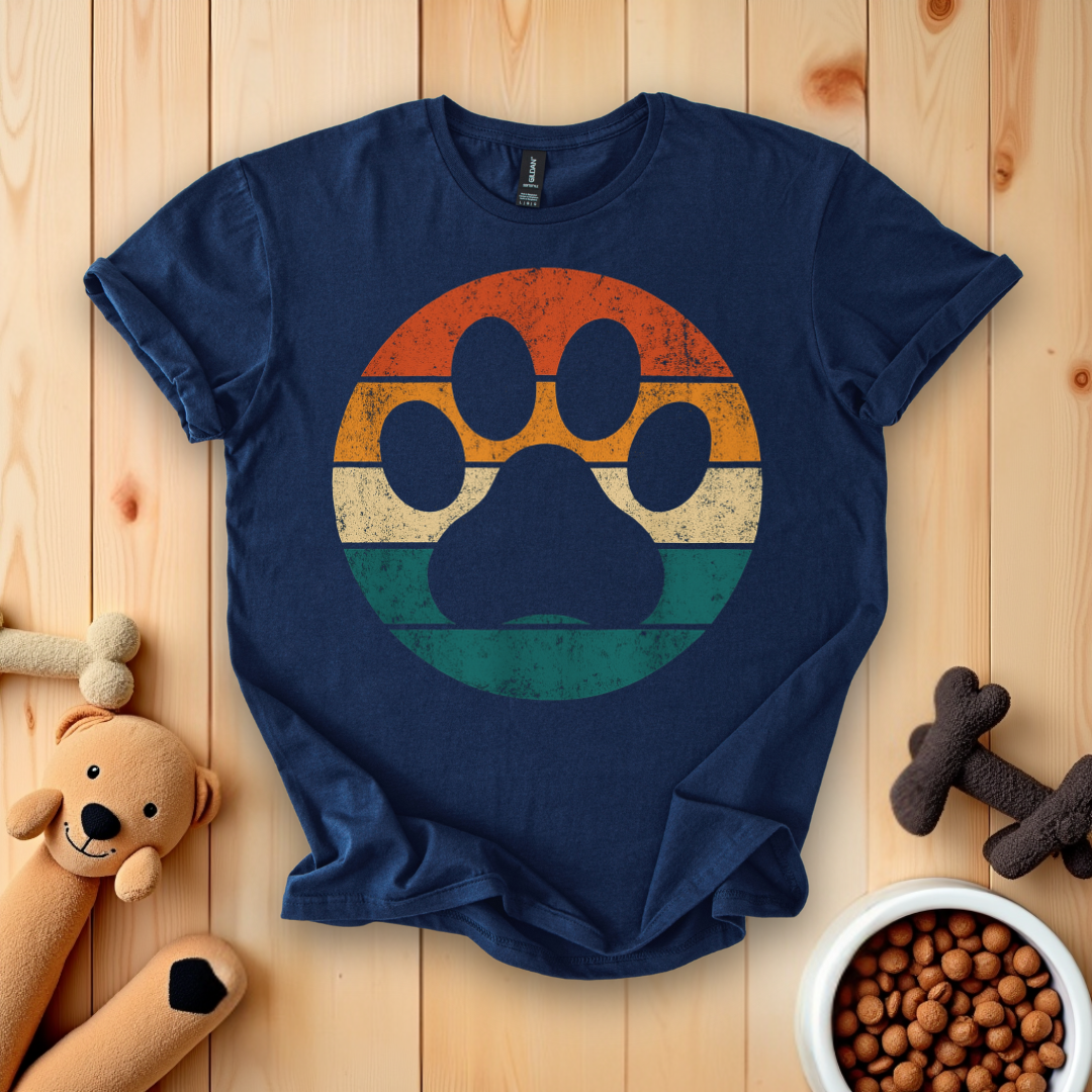 Retro Dog Paw T-Shirt