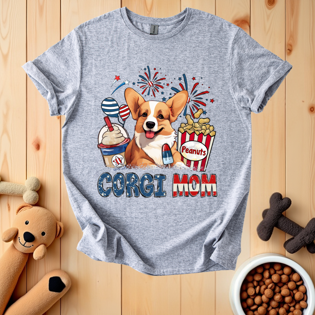Patriotic Corgi Mom T-Shirt