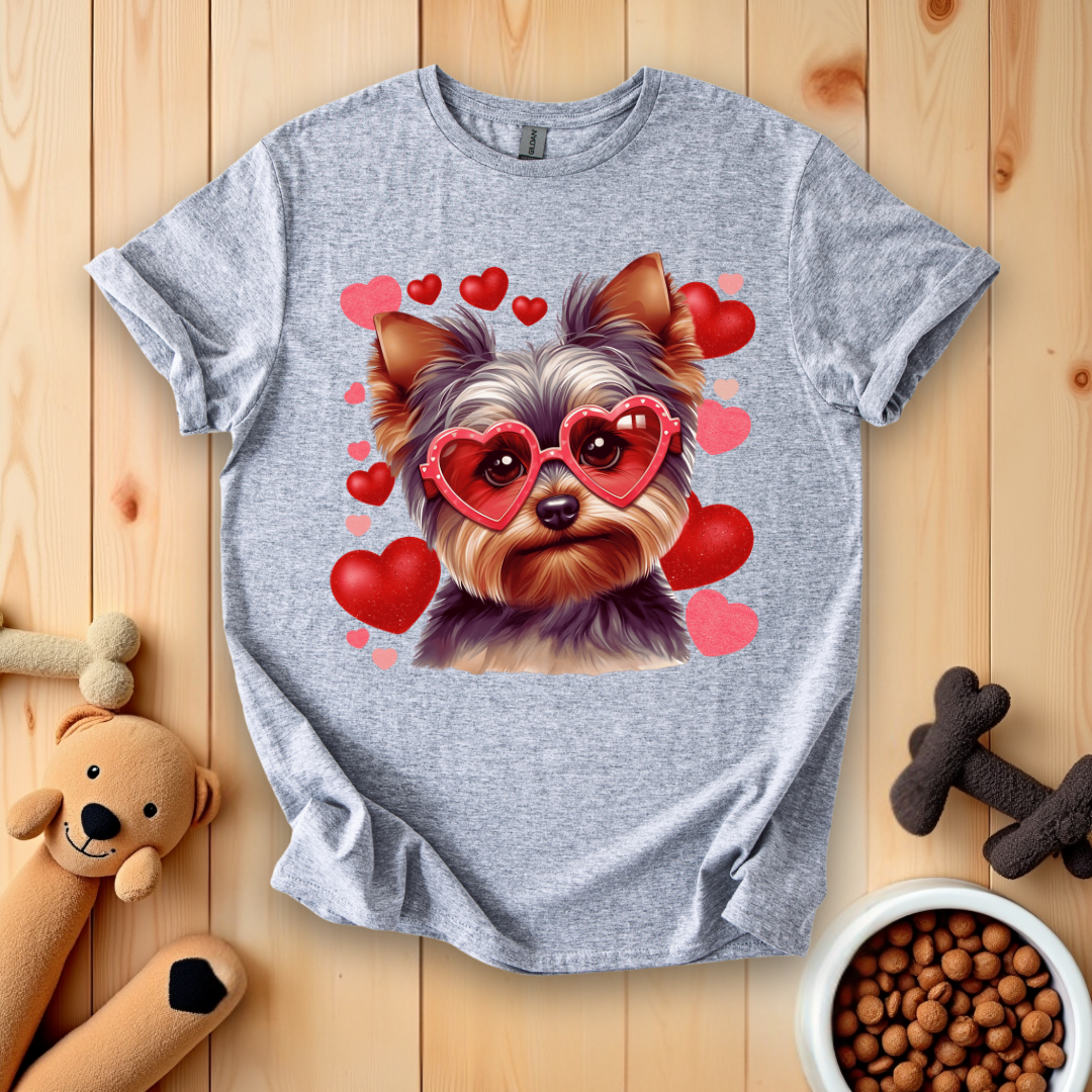Yorkie Dog Valentine T-Shirt