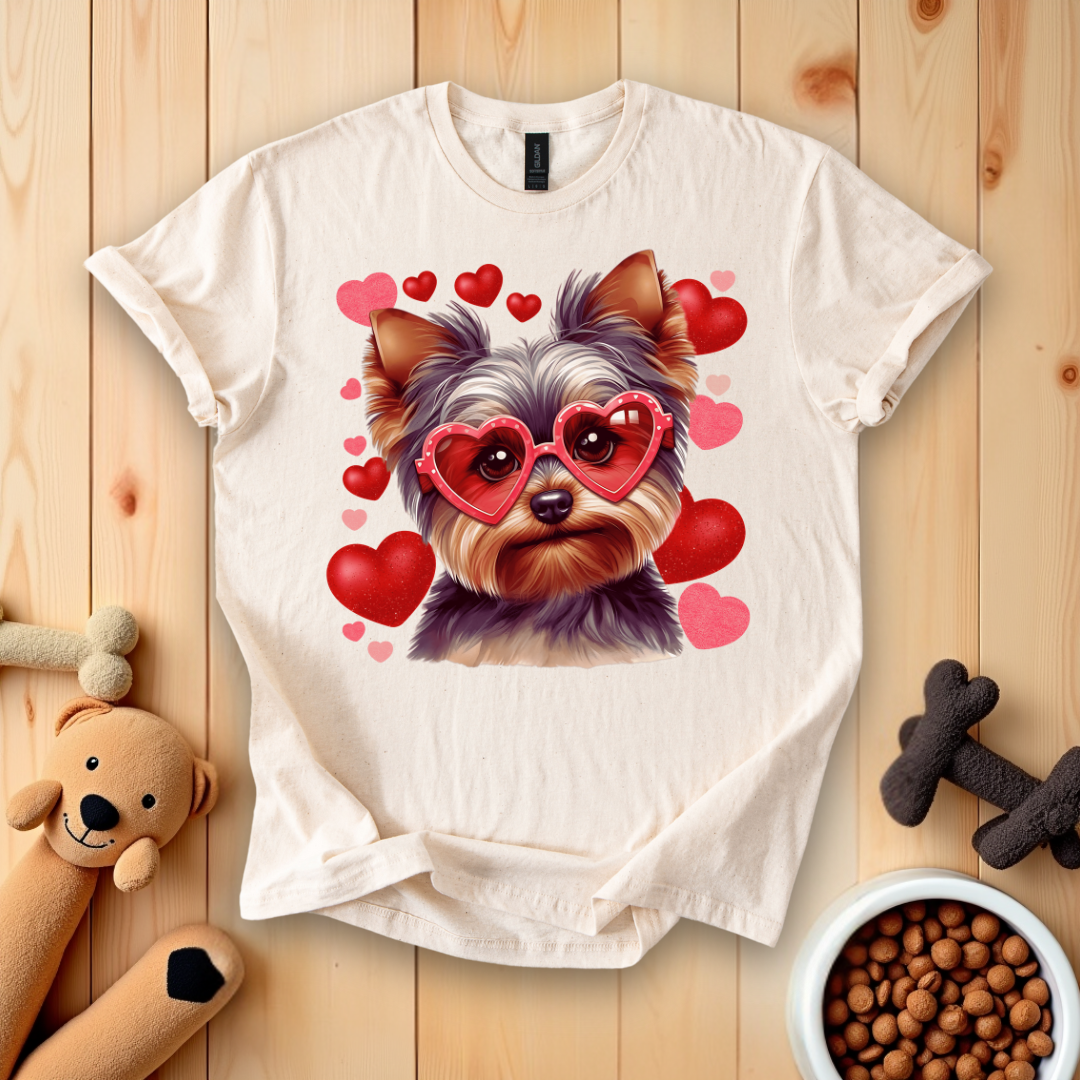 Yorkie Dog Valentine T-Shirt